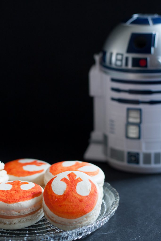 Whether you belong to the First Order or the Resistance, the Force is strong in these Star Wars Macarons! Recipes included for chili chocolate macarons and vanilla bean wild orange macarons. The post also contains a downloadable template for piping the macarons and making your stencils. This is a perfect Star Wars dessert for your favorite foodie. * GoodieGodmother.com