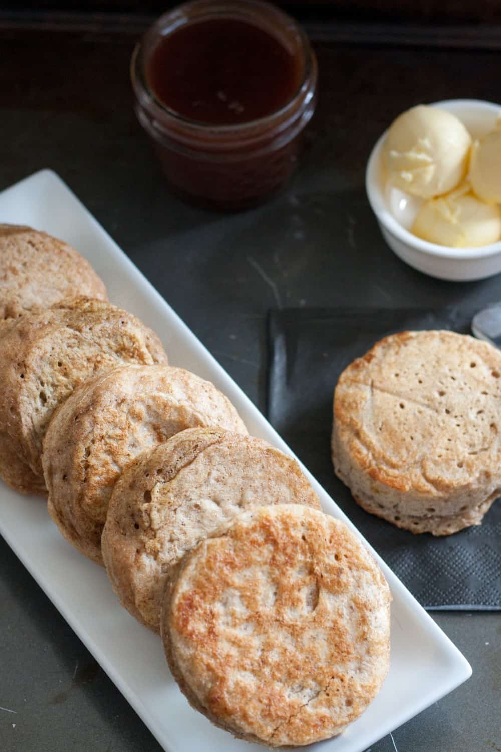 Whole wheat crumpets are a delicious bread you can make at home! Perfect for new bread bakers. * GoodieGodmother.com