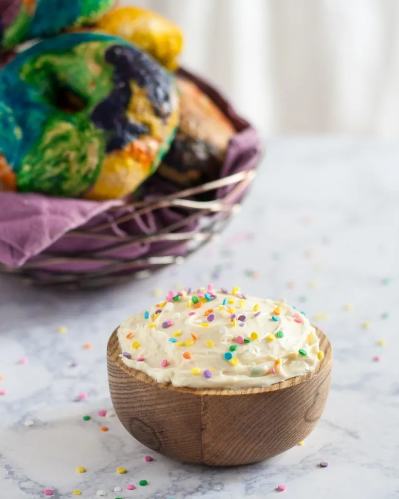 Cake Batter Cream Cheese - easy to make, and this recipe uses NO artificial extracts for flavor, but still tastes just like cake batter! * GoodieGodmother.com