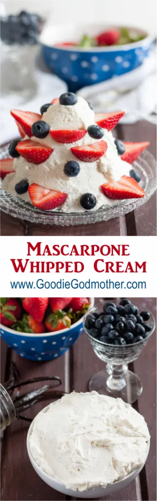 If you're looking for an easy no-bake dessert or a great way to stabilize whipped cream, look no further than this mascarpone whipped cream recipe!  * Recipe on GoodieGodmother.com