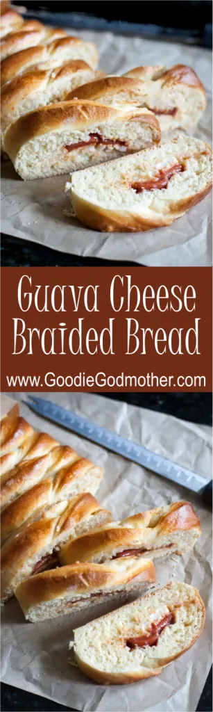 Guava Cheese Braided Bread is a Cuban twist on a brunch favorite! This easy sweet bread makes a lovely breakfast, snack, dessert, or neighbor gift! Get the recipe and a video tutorial on GoodieGodmother.com