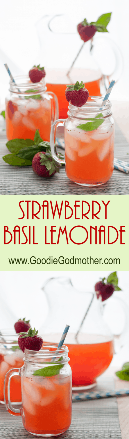 Strawberry Basil Lemonade is a delicious non-alcoholic lemonade recipe perfect for summer. Naturally flavored with fresh fruits and herbs! * Recipe on GoodieGodmother.com