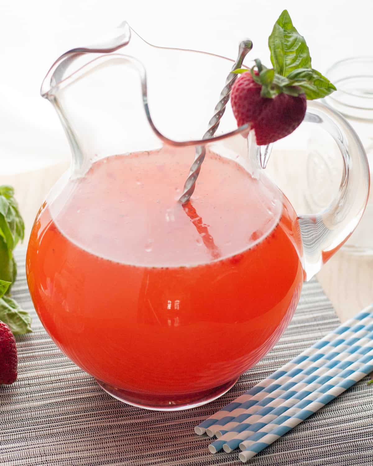 Strawberry Basil Lemonade is a delicious non-alcoholic lemonade recipe perfect for summer. Naturally flavored with fresh fruits and herbs! * Recipe on GoodieGodmother.com