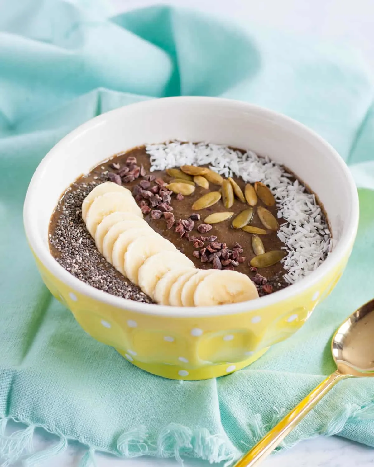 For a fun, unique breakfast, try a chocolate cherry smoothie bowl! * Recipe on GoodieGodmother.com
