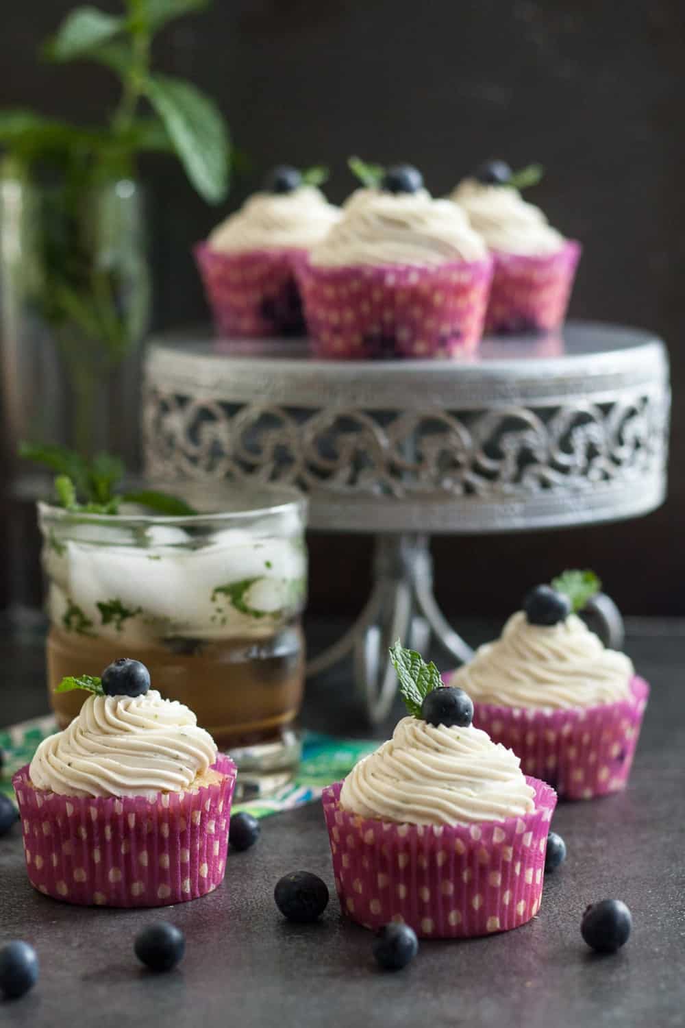 When you want to bring a little touch of happy hour to work, while still making something everyone can enjoy, blueberry mojito cupcakes are the answer! * Recipe on GoodieGodmother.com