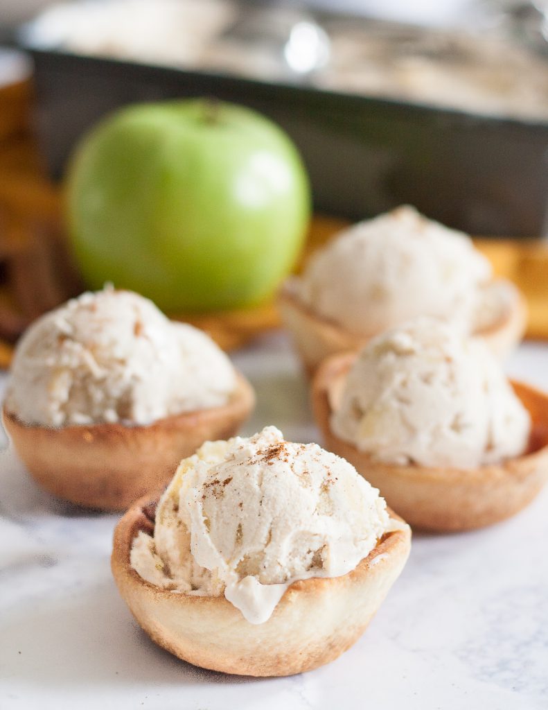 No Churn Apple Pie Ice Cream - a fabulous fall ice cream flavor you can make, even without an ice cream machine! * Recipe on GoodieGodmother.com