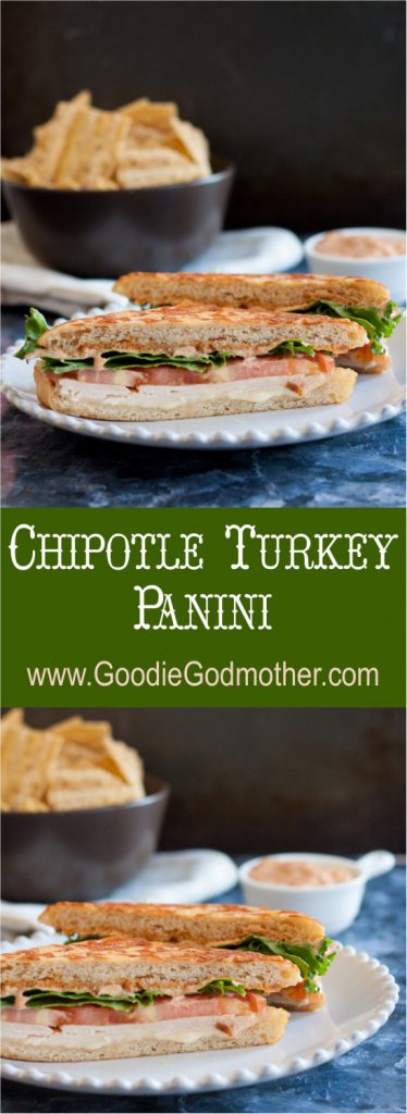 Inspired by the chipotle turkey panini the Godfather and I used to enjoy at the Storm Surge Cafe on the University of Miami campus, this panini makes a tasty and quick lunch or dinner! * Recipe on GoodieGodmother.com