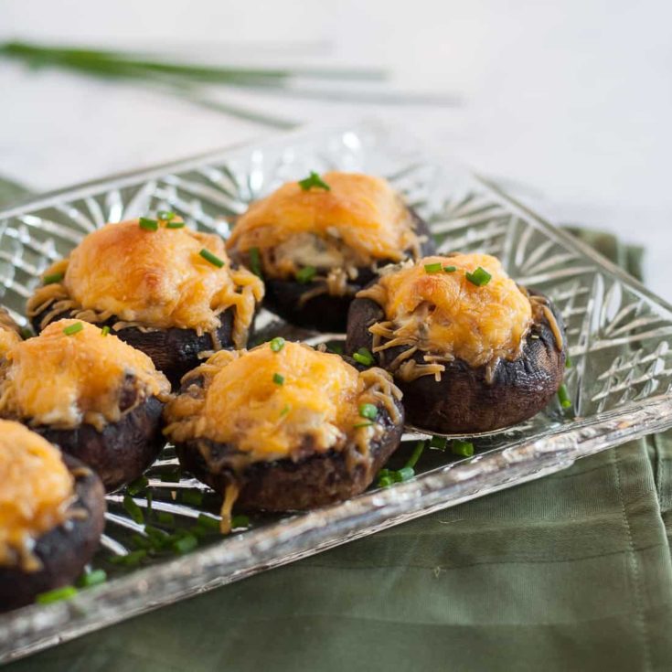 Bacon Cheddar Stuffed Mushrooms - Goodie Godmother