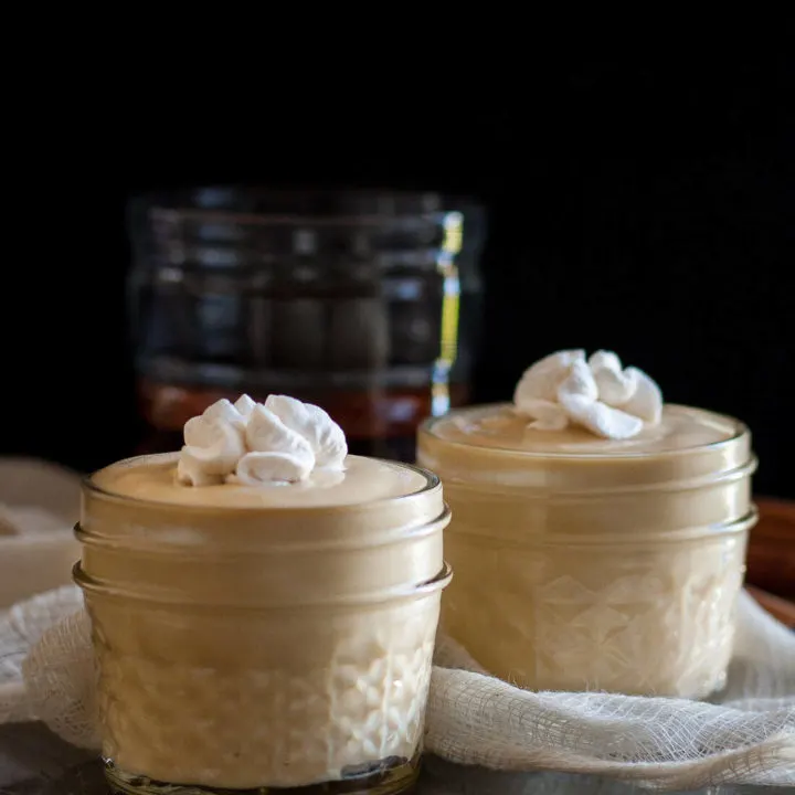 A splash of bourbon adds a perfect kick to this easy homemade bourbon butterscotch pudding! * Recipe on GoodieGodmother.com