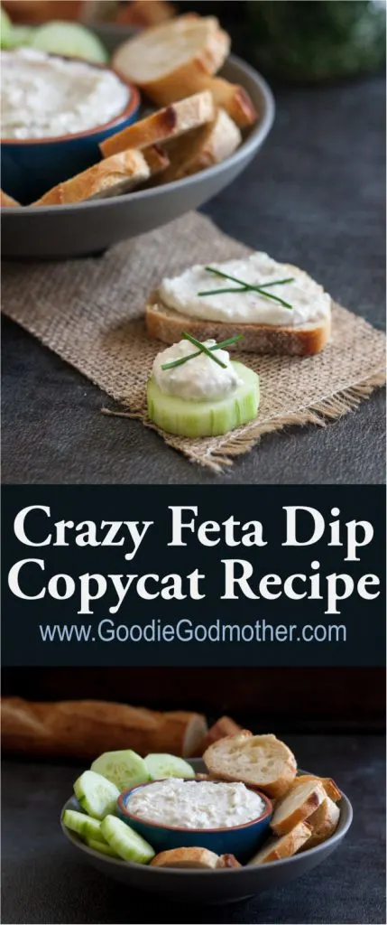 Easy to make with just a few ingredients, this crazy feta dip copycat recipe is inspired by a local to us quick service chain restaurant, CAVA Grill. * Recipe on GoodieGodmother.com