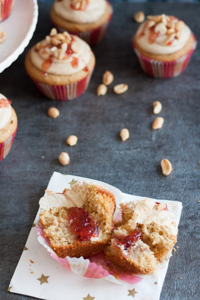 A classic sandwich in dessert form, you won't believe the inspiration story behind these delicious peanut butter and jelly cupcakes. * Recipe on GoodieGodmother.com