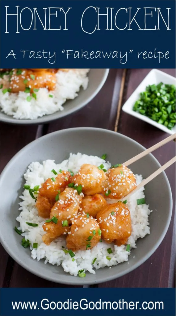 This honey chicken is a fun takeout copycat recipe to make when you'd like a takeout fix but don't actually want to order out. * Recipe on GoodieGodmother.com