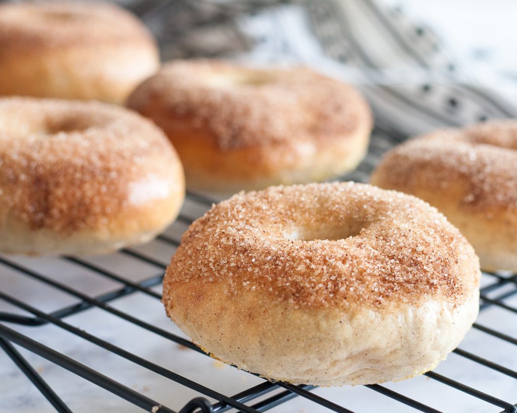 The perfect balance of cinnamon and sugar takes this breakfast favorite to the fair! Churro bagels are a perfect sweet breakfast treat, and leftovers freeze well for later. * Recipe on GoodieGodmother.com