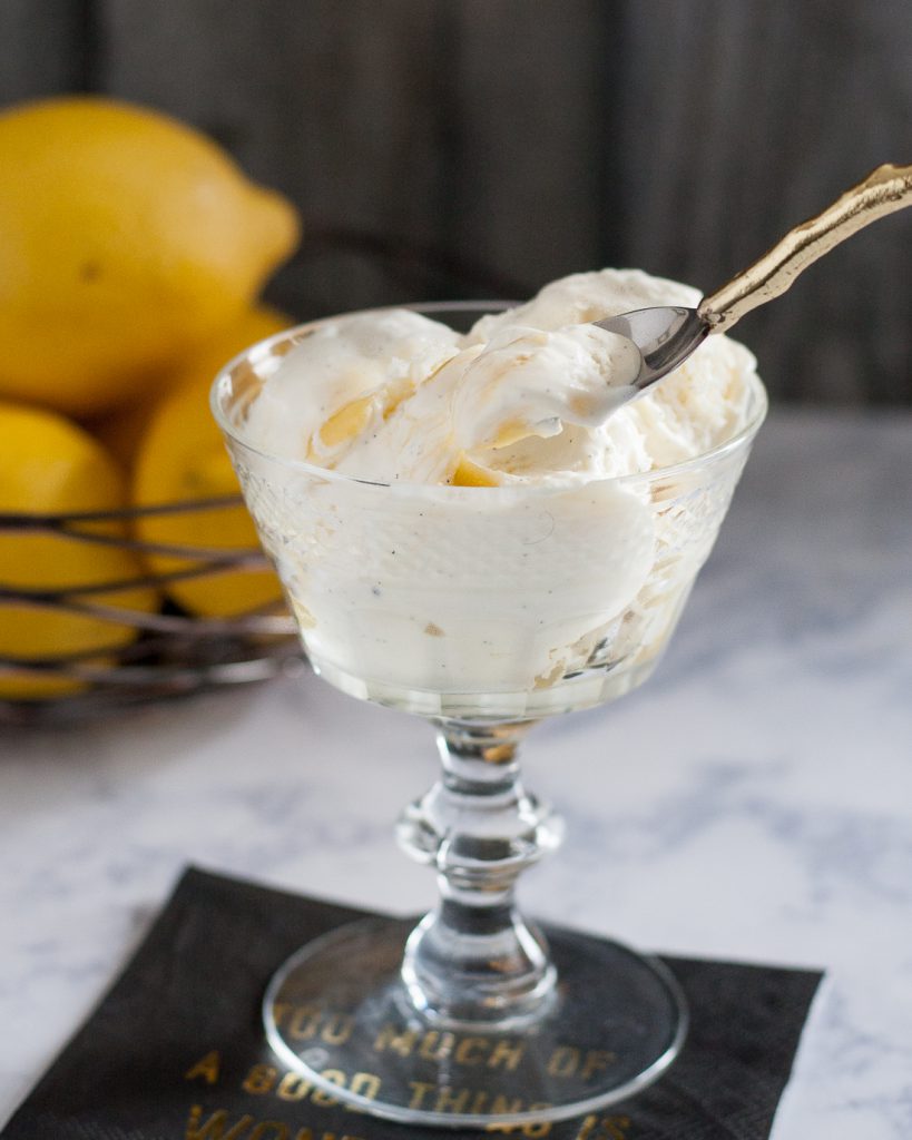No churn vanilla bean lemon curd ice cream is a refreshing treat! It's creamy no churn vanilla bean ice cream with a tart sweet swirl of lemon curd. * Recipe on GoodieGodmother.com