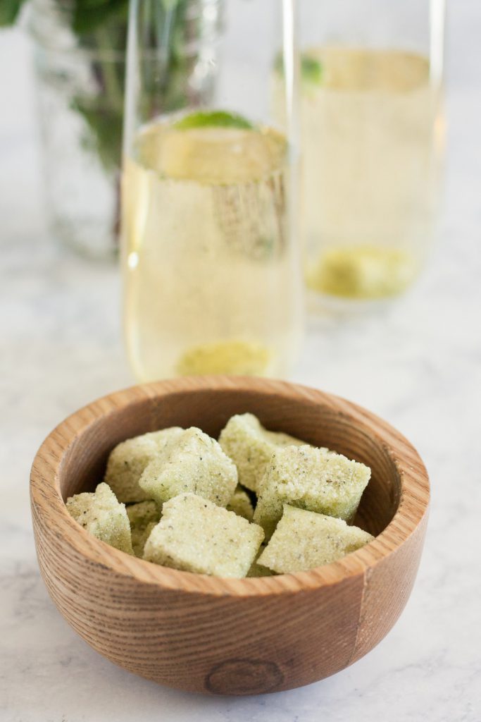 It's so easy to make your own sugar cubes at home! Recipe for mint sugar cubes on GoodieGodmother.com