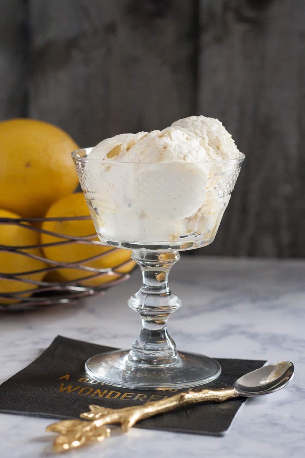 No Churn Vanilla Bean Lemon Curd Ice Cream - Goodie Godmother