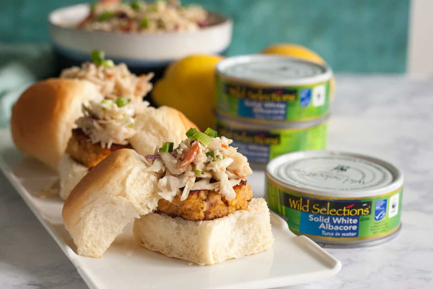 Asian Tuna Sliders are perfect for game day parties. Recipe on GoodieGodmother.com