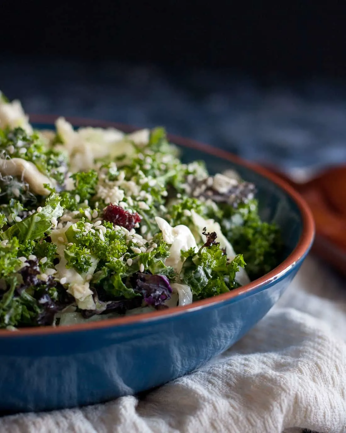 A CSA-inspired salad, this cabbage kale tahini slaw is easy, and most importantly, delicious! * Recipe on GoodieGodmother.com