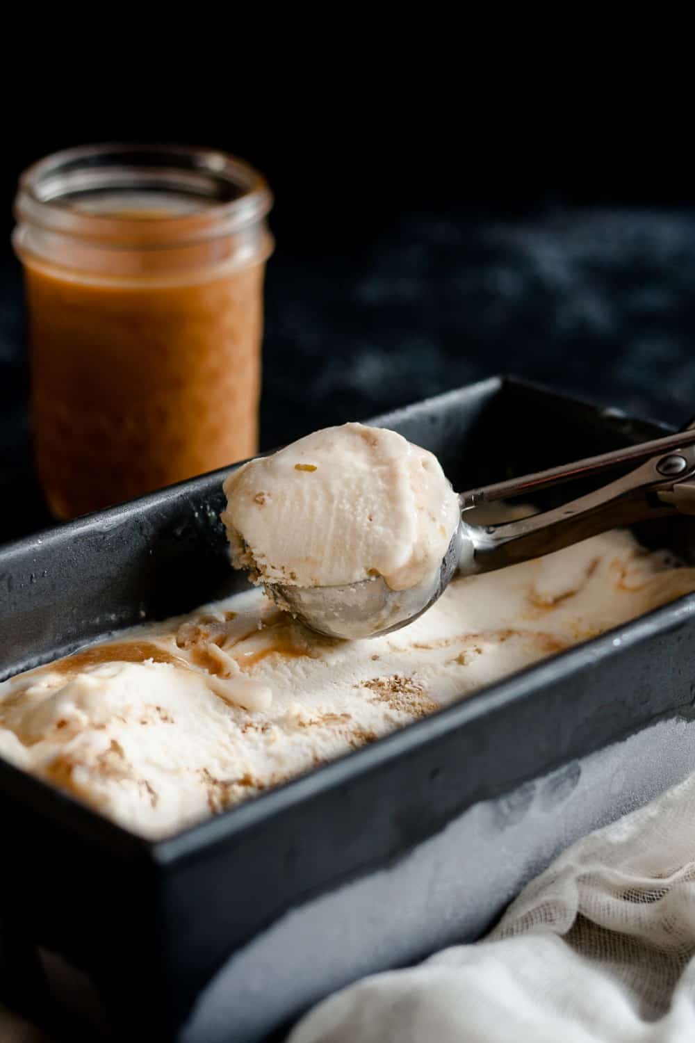Goat cheese cheesecake ice cream is a decadent, not too sweet, warm weather treat! * Recipe on GoodieGodmother.com