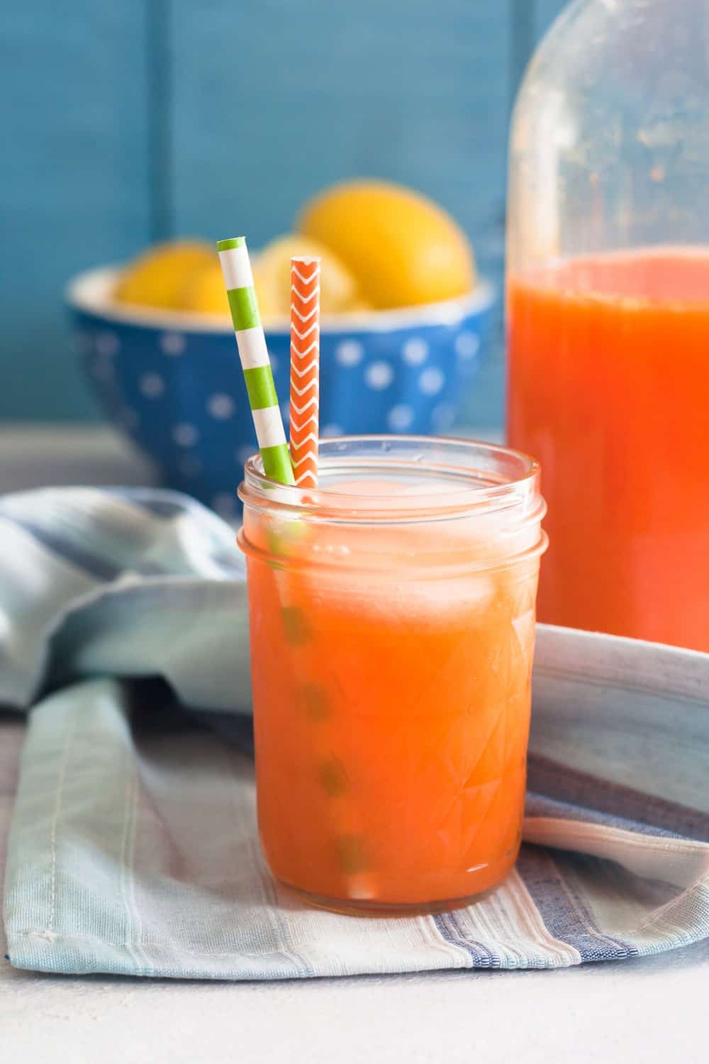 A refreshing twist on classic lemonade, this carrot ginger lemonade is sure to be a family favorite! Visit GoodieGodmother.com for this easy lemonade recipe.