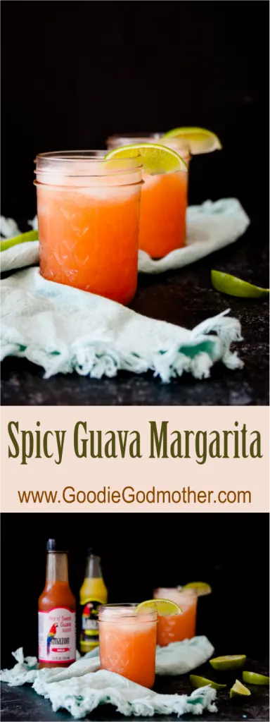 Sweet meets heat with a Caribbean twist in this easy spicy guava margarita recipe! * Recipe on GoodieGodmother.com #ad #MomBlogTourFF