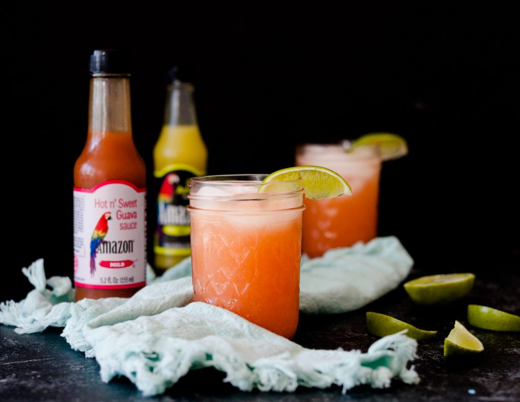 Sweet meets heat with a Caribbean twist in this easy spicy guava margarita recipe! * Recipe on GoodieGodmother.com