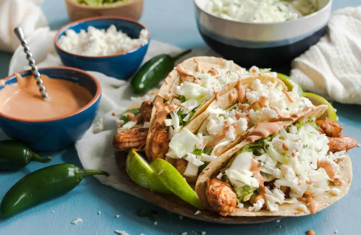 Whether you make them indoors on a grill pan or fire up the outdoor grill, these grilled shrimp tacos put you in a beach state of mind no matter the weather. * Recipe on GoodieGodmother.com