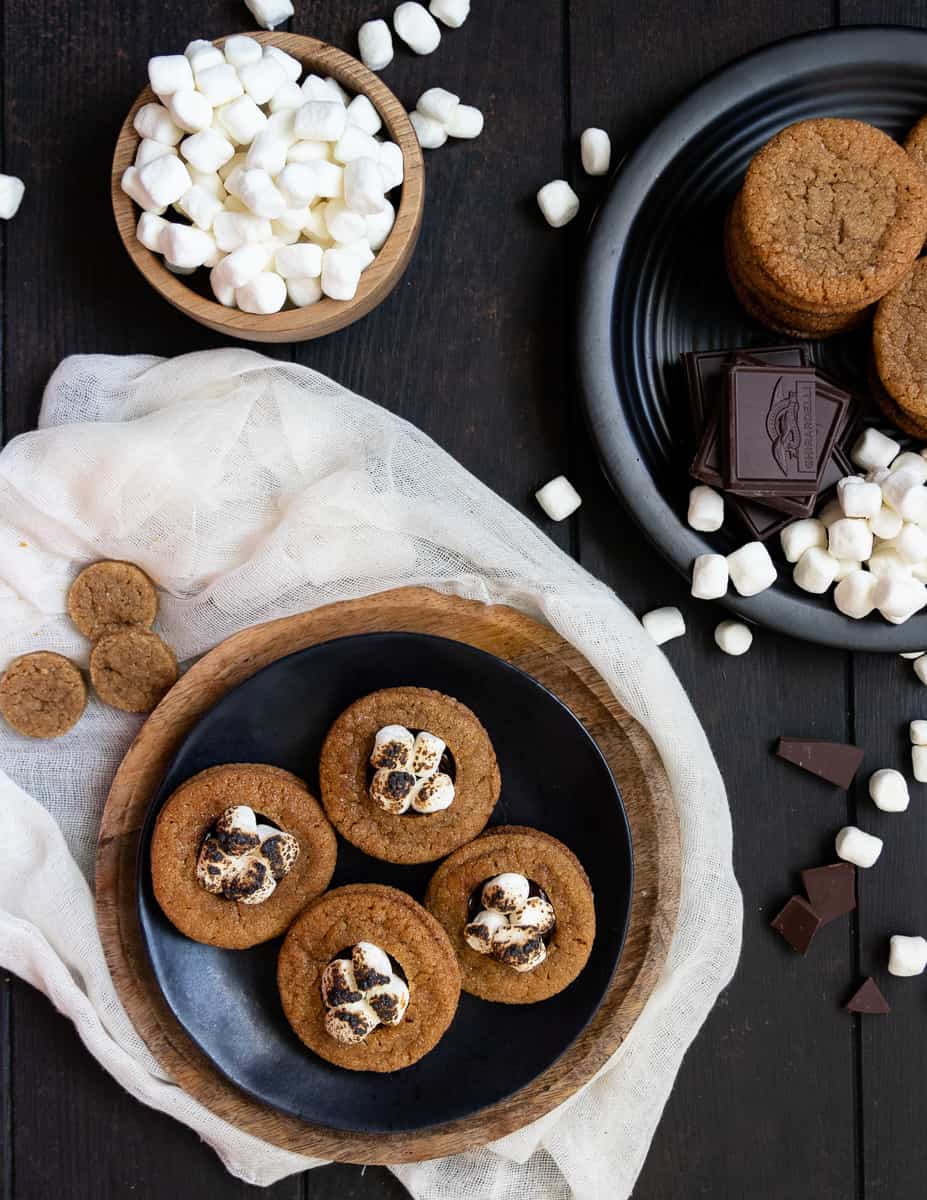 These sandwich s'mores cookies are among the best cookies of all time! Soft graham inspired cookies sandwiching rich chocolate ganache and topped with real roasted marshmallows. Definitely summer's perfect cookie. * GoodieGodmother.com