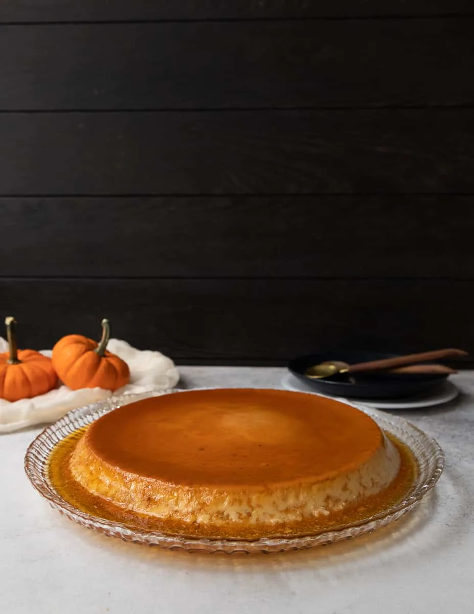 Pumpkin flan is a dessert even your abuela would approve! Just the right amount of pumpkin and spices with that classic flan flavor. * Recipe on GoodieGodmother.com