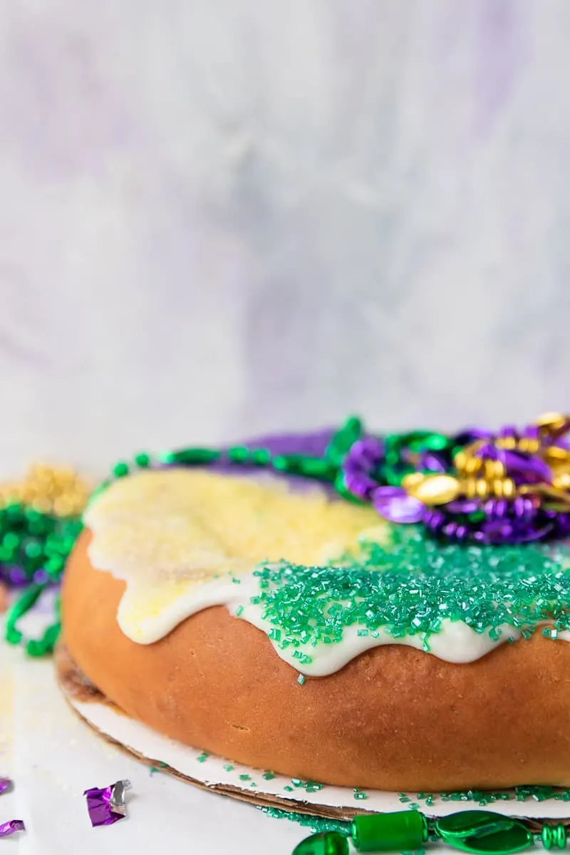 Celebrate Mardi Gras anywhere with this New Orleans king cake recipe! The BEST king cake recipe I've tried. * Recipe on GoodieGodmother.com