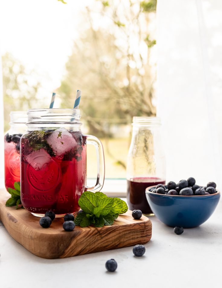 A refreshing and beautiful summer inspired punch, this blueberry mint mocktail is a tasty way to stay cool while the weather warms up. * Recipe on GoodieGodmother.com