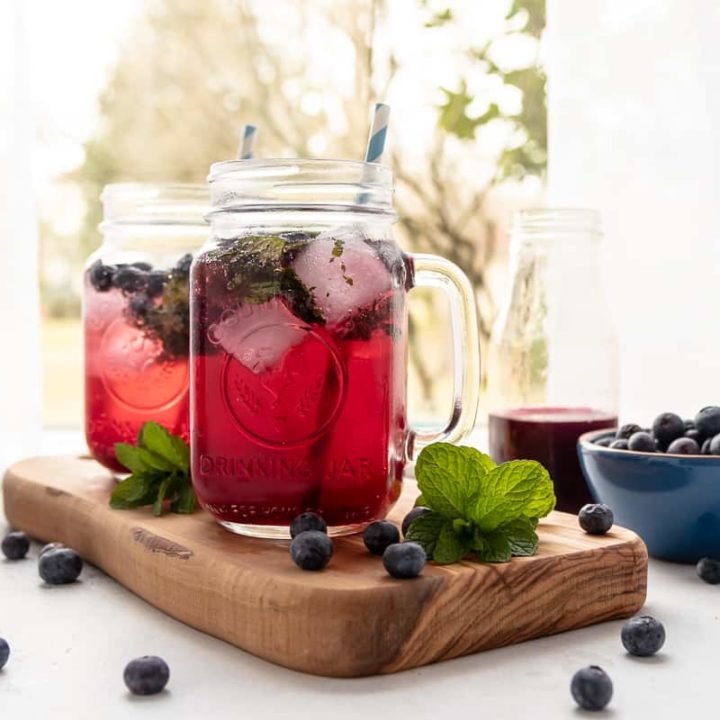 A refreshing and beautiful summer inspired punch, this blueberry mint mocktail is a tasty way to stay cool while the weather warms up. * Recipe on GoodieGodmother.com