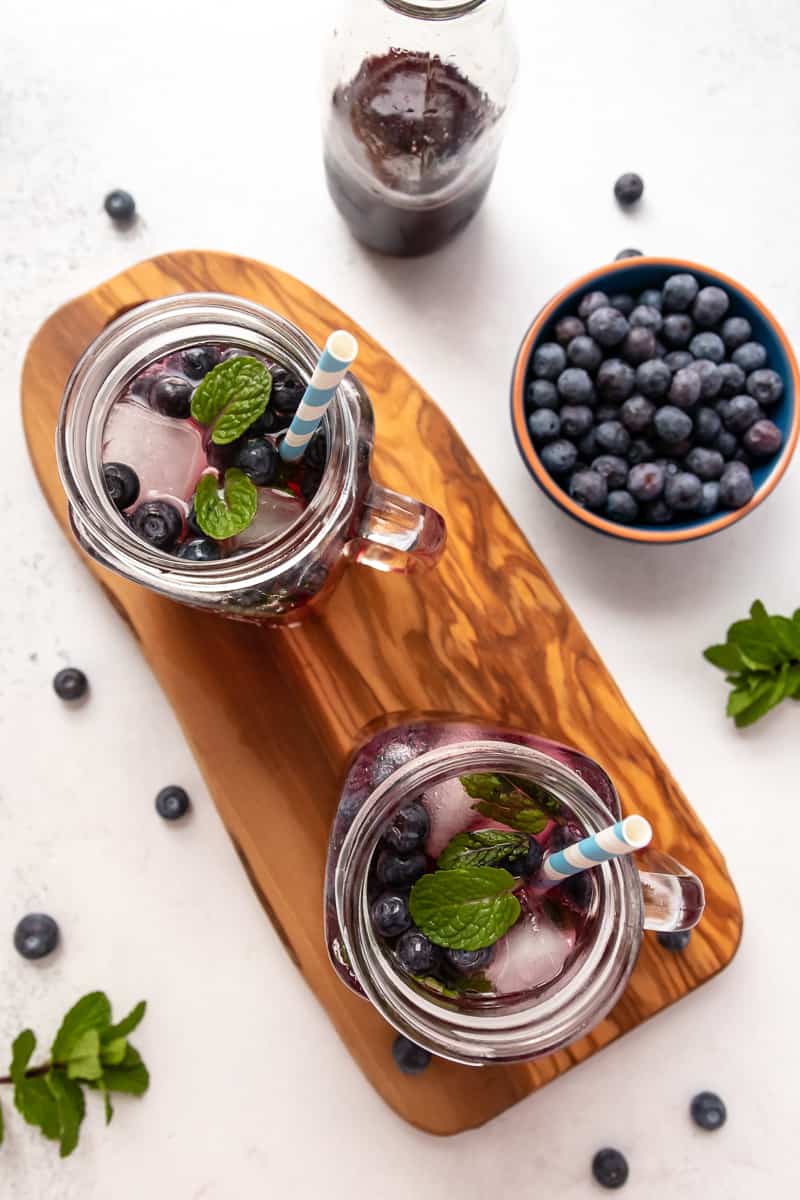 A refreshing and beautiful summer inspired punch, this blueberry mint mocktail is a tasty way to stay cool while the weather warms up. * Recipe on GoodieGodmother.com