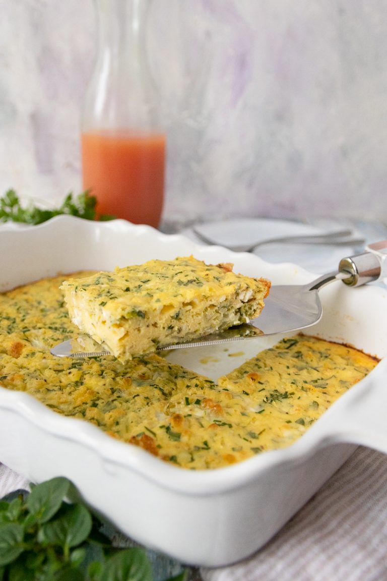 Fresh Herb Zucchini Egg Bake - Goodie Godmother