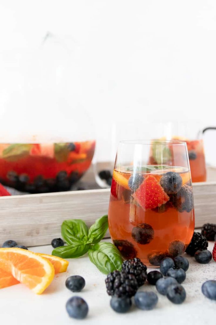 Mixed Berry Basil Ros Sangria