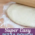 Make your own super easy pizza dough from scratch in just minutes. Freezer friendly, this dough crisps nicely and is so versatile!