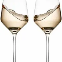 Hand Blown Crystal Wine Glasses - Bella Vino Classy Red/White Wine Glass Made from 100% Lead-Free Premium Crystal Glass, 16 Oz, 9", Perfect for Any Occasion, Great Gift, Set of 2, Clear