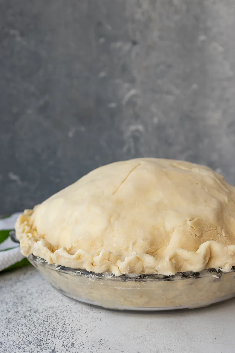 unbaked apple lemon pie with a double crust