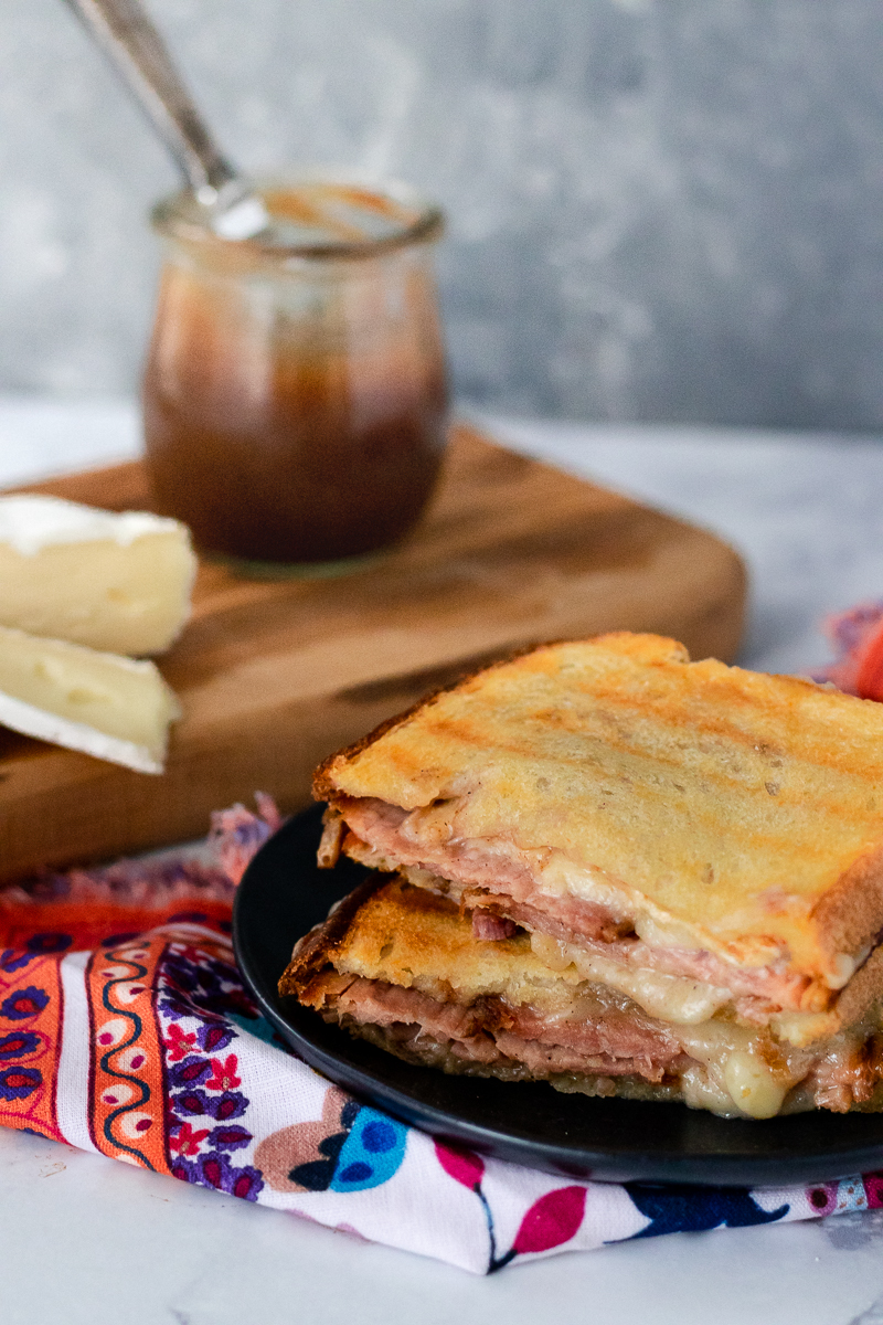 a gourmet hot ham and cheese sandwich is a great way to use up holiday leftovers
