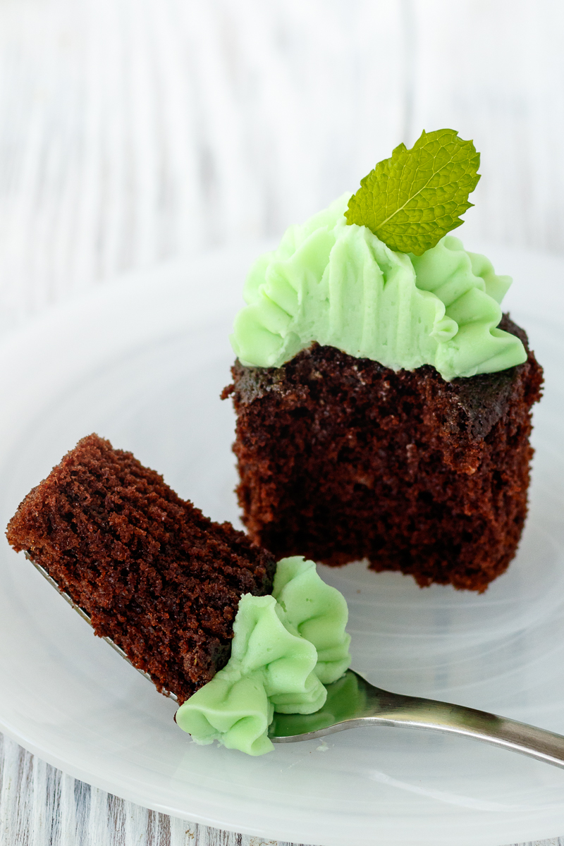 cut open cupcake to show moist cake texture