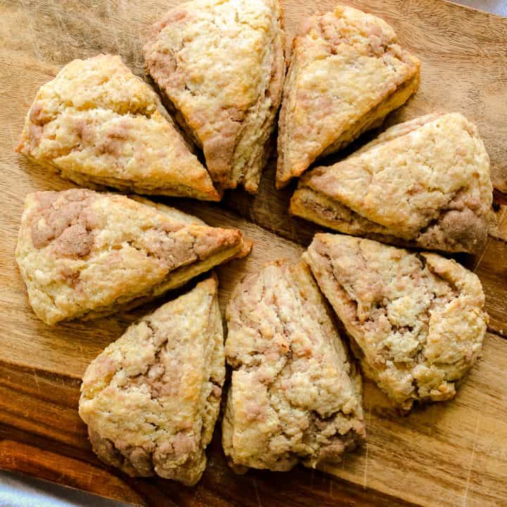 Delicious cinnamon swirl scones make a great breakfast or tea time treat!