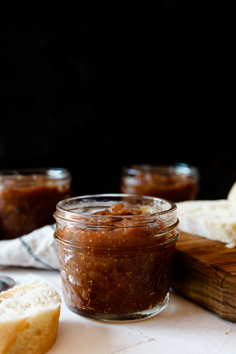 fig freezer jam in 4 ounce jars