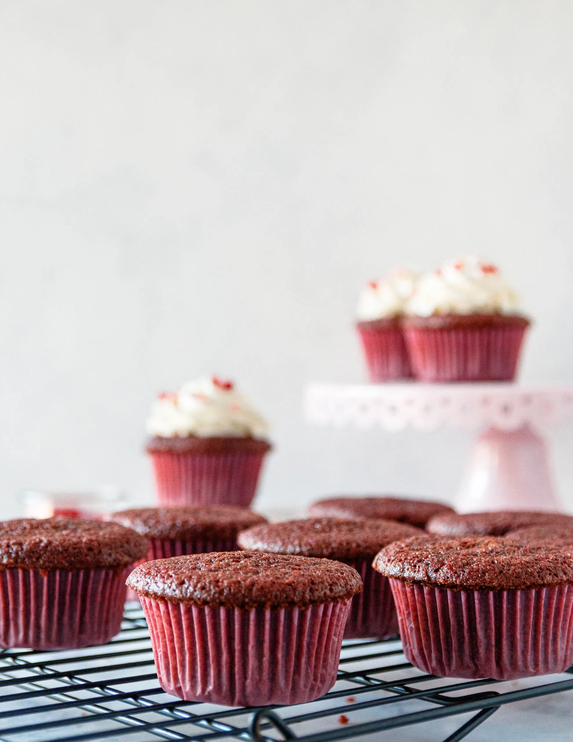 unfrosted red velvet cupcakes