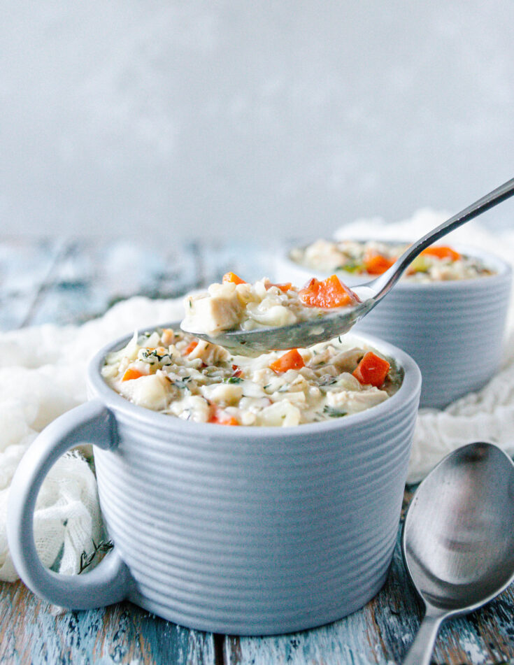 Leftover Turkey Soup with Rice - Crunchy Creamy Sweet